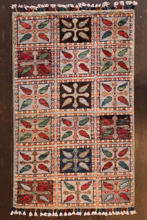 Colorful Garden-Panel Gabbeh Wool Rug