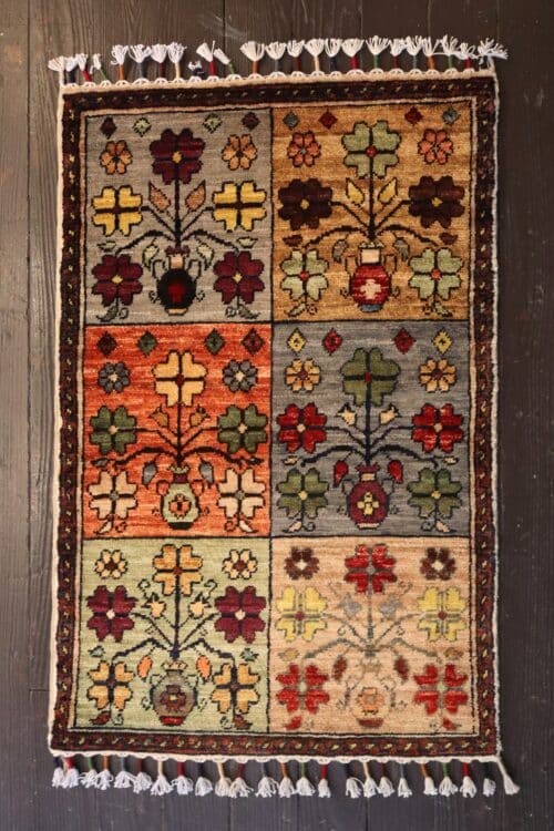 Colorful Garden Panel Hand-knotted Wool Rug