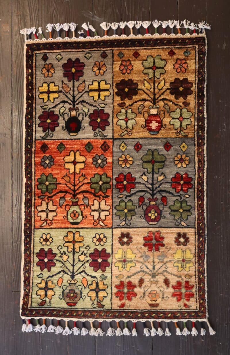 Colorful Garden Panel Hand-knotted Wool Rug