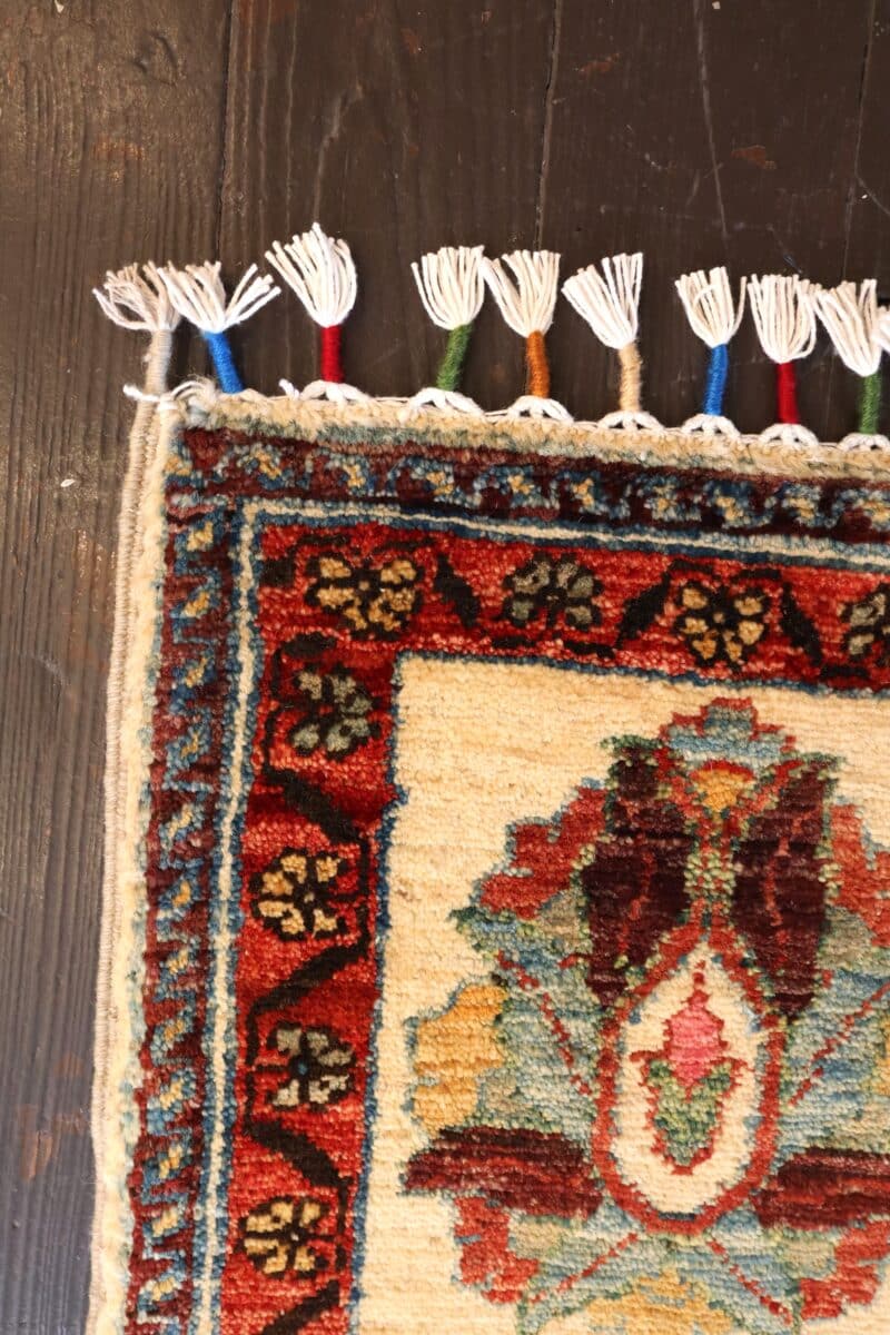Hand-Knotted Afghan Boteh Wool Rug