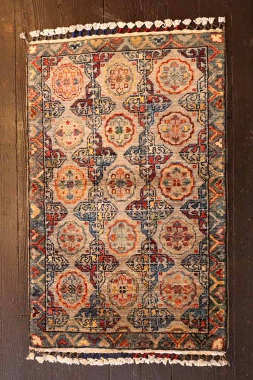 Hand-Knotted Afghan Mamluk Wool Rug