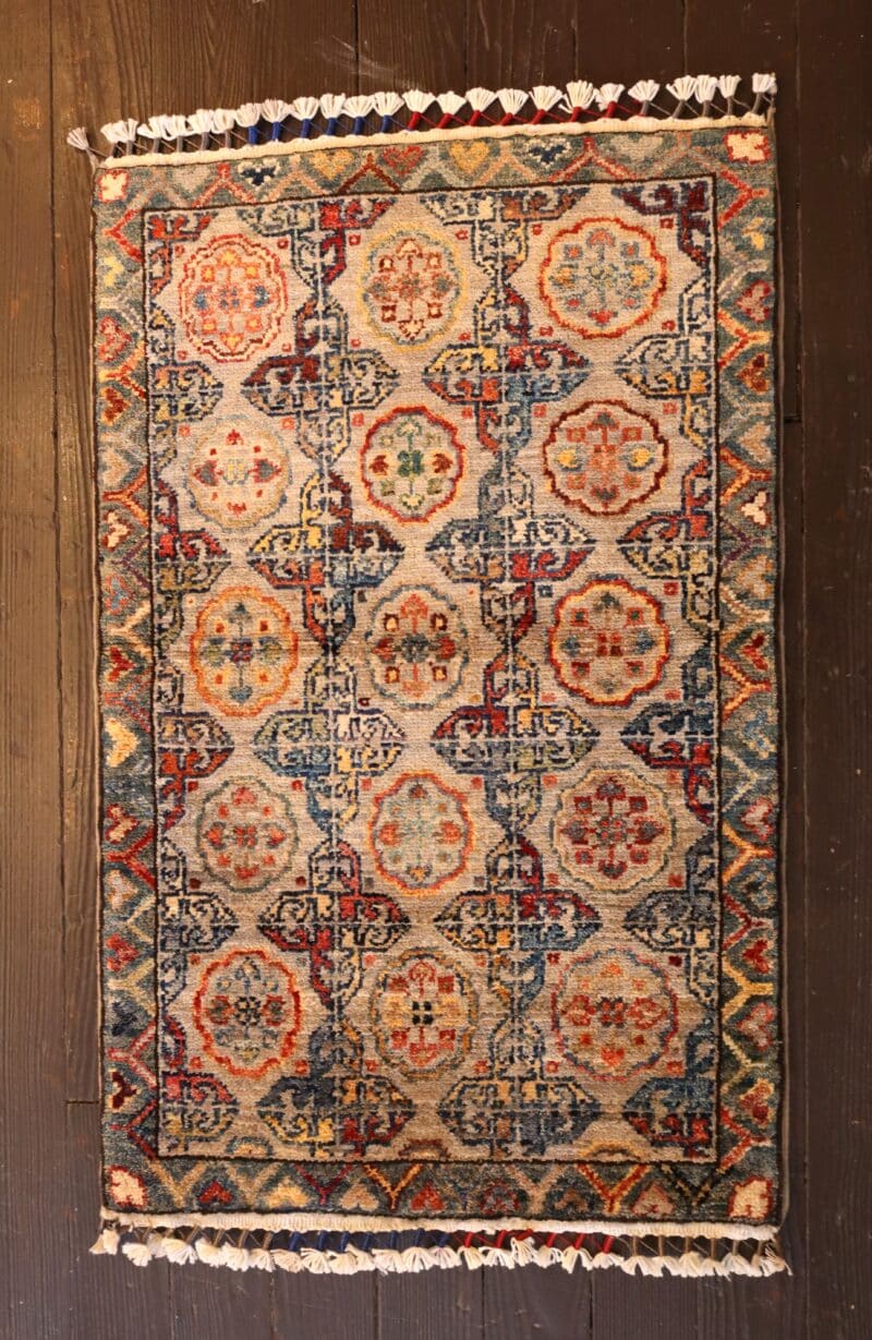 Hand-Knotted Afghan Mamluk Wool Rug