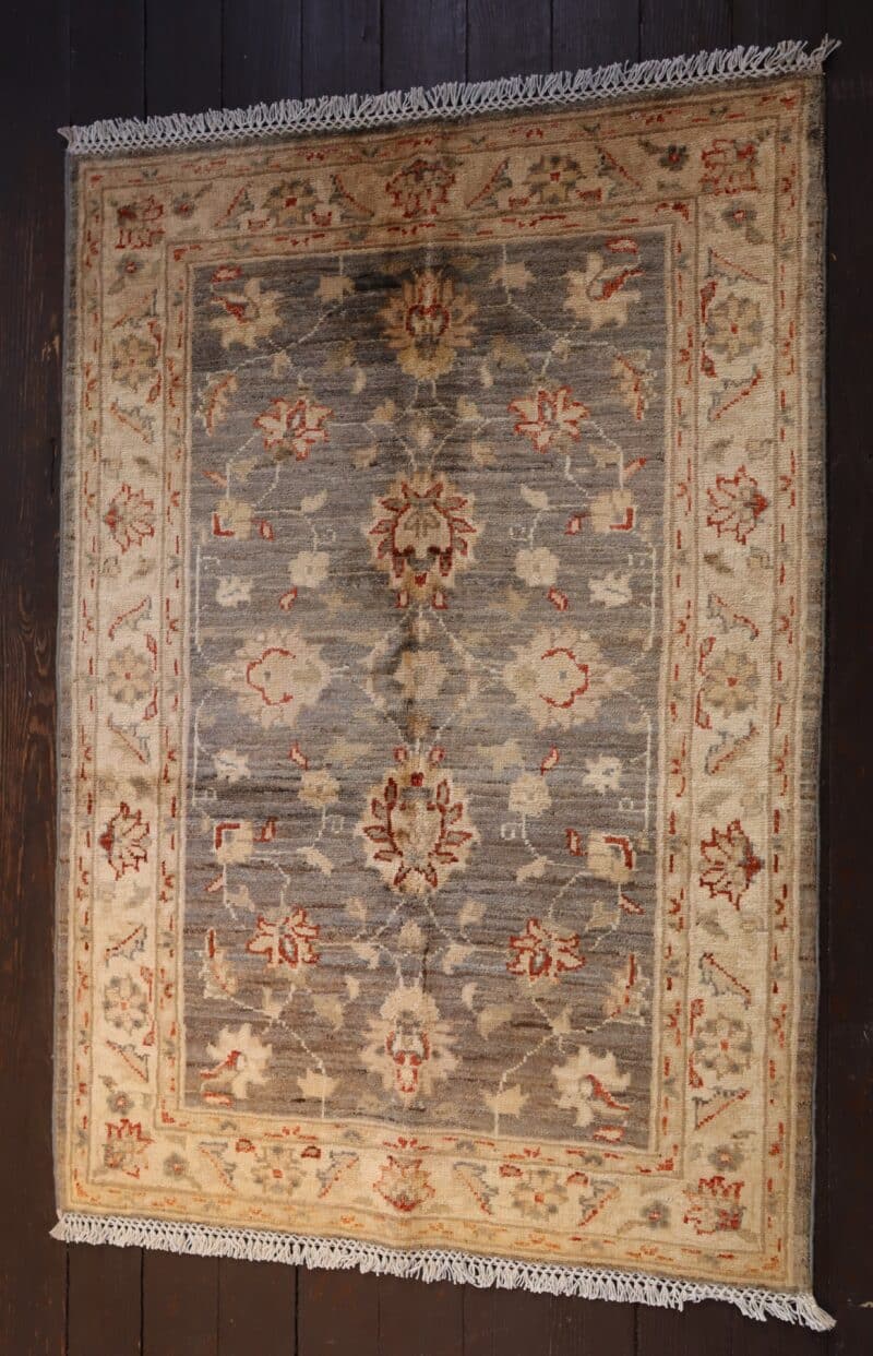 Hand-Knotted Afghan Oushak Rug