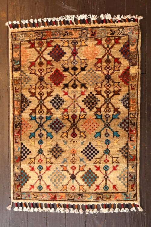 Hand-Knotted Afghan Tribal Wool Rug