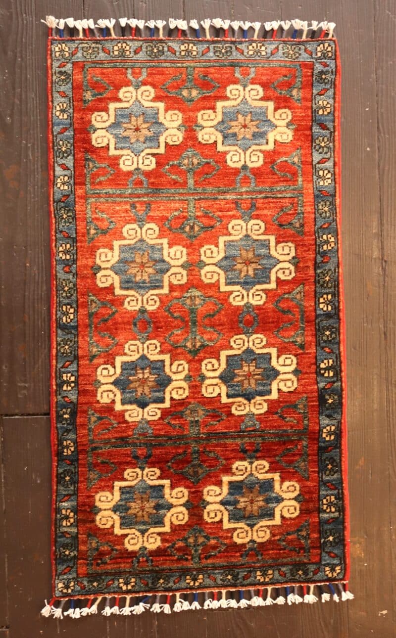 Hand-Knotted Afghan Tribal Wool Rug