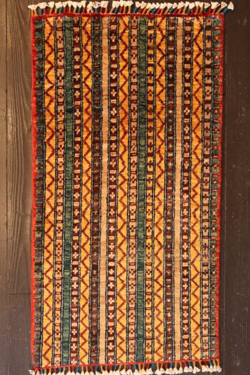 Hand-Knotted Baluchi Striped Wool Rug