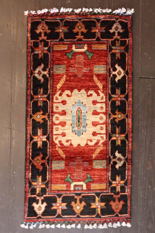 Hand-Knotted Bold Kazak Wool Rug