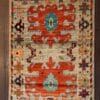 Hand-Knotted Bold Tribal Kazak Wool Rug