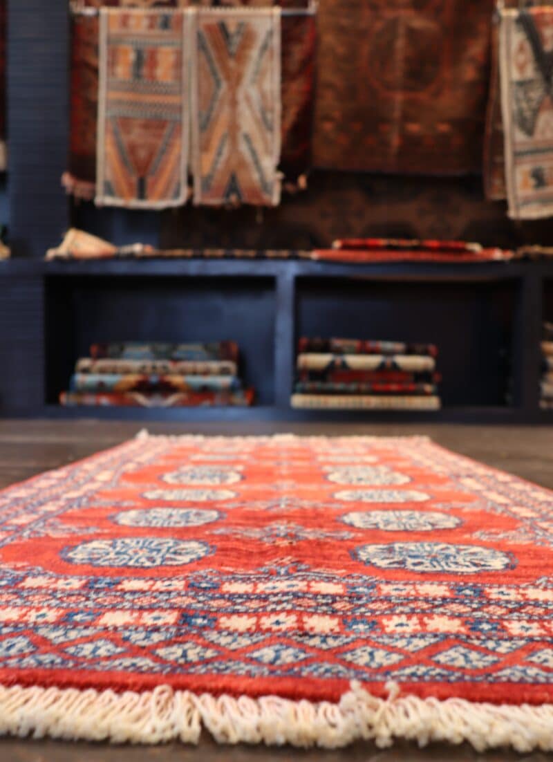 Hand-Knotted Classic Bokhara Wool Rug