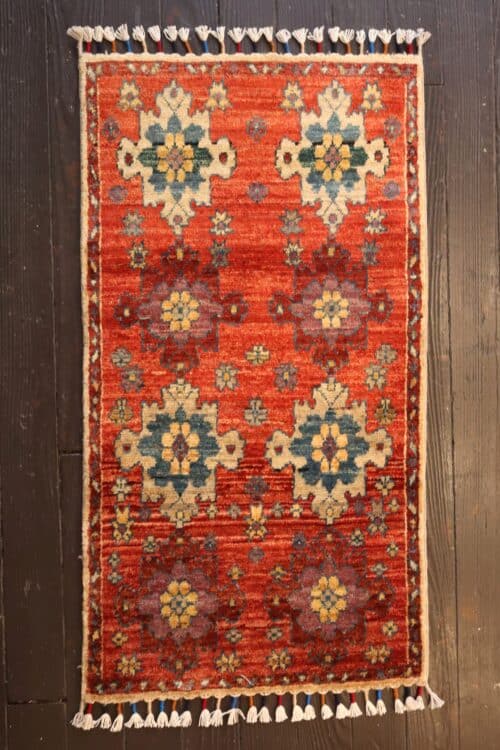 Hand-Knotted Floral Chobi Wool Rug