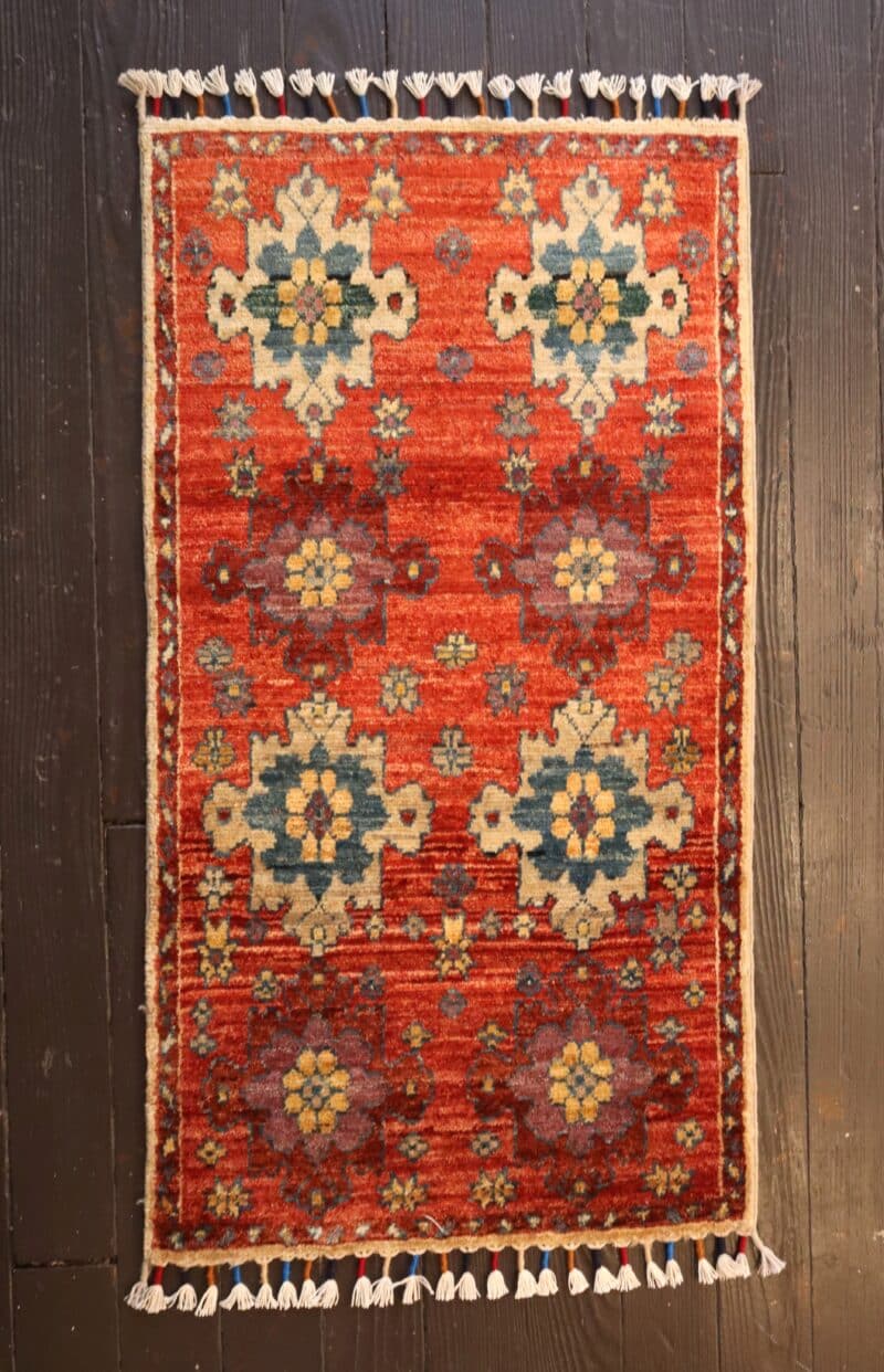 Hand-Knotted Floral Chobi Wool Rug