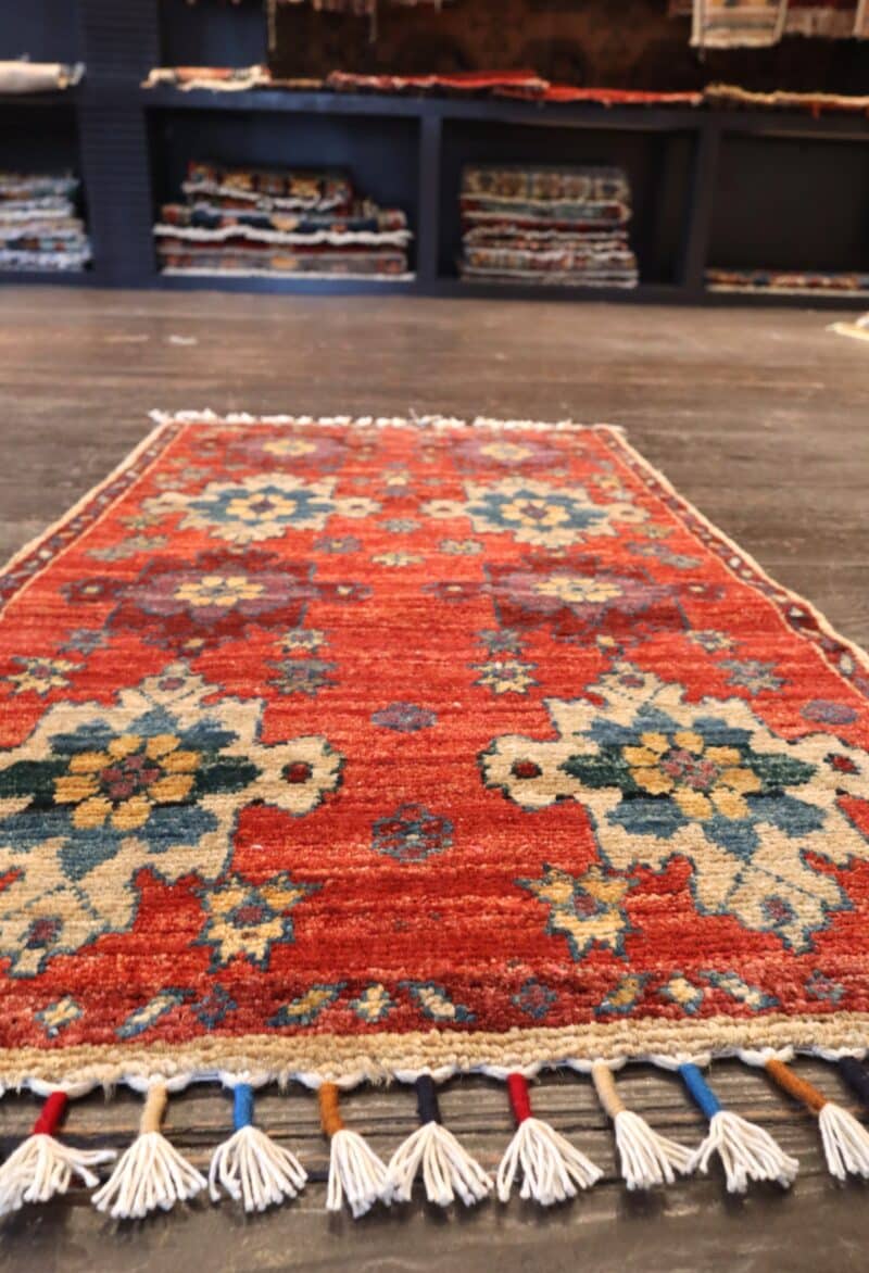Hand-Knotted Floral Chobi Wool Rug