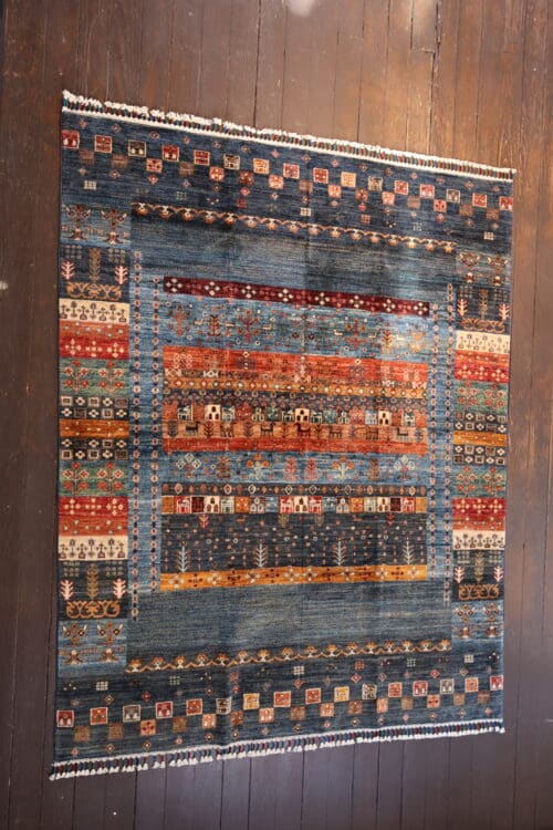 Hand-Knotted Gabbeh Afghan Rug