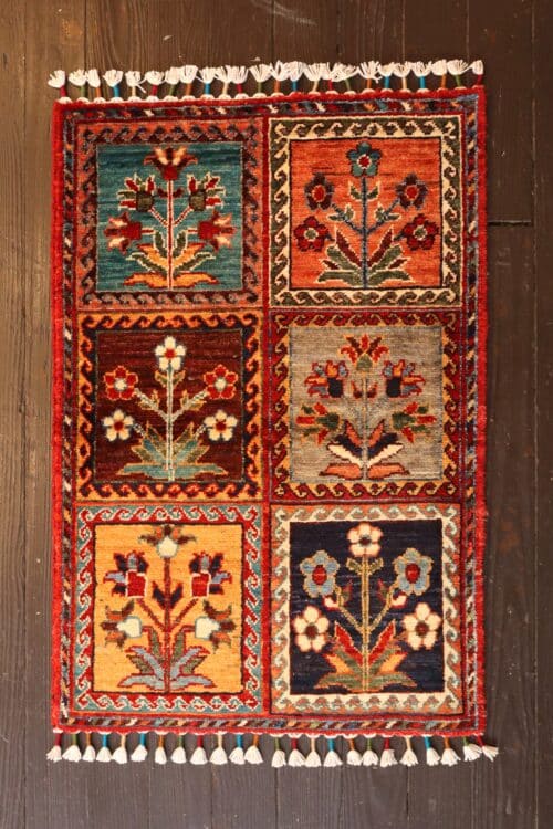 Hand-Knotted Gabbeh Garden Panel Wool Rug (