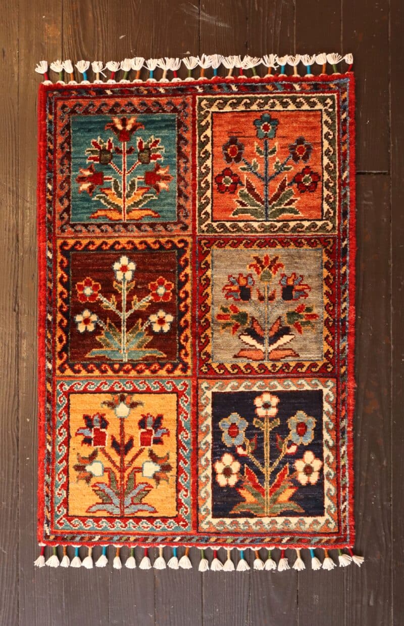 Hand-Knotted Gabbeh Garden Panel Wool Rug (