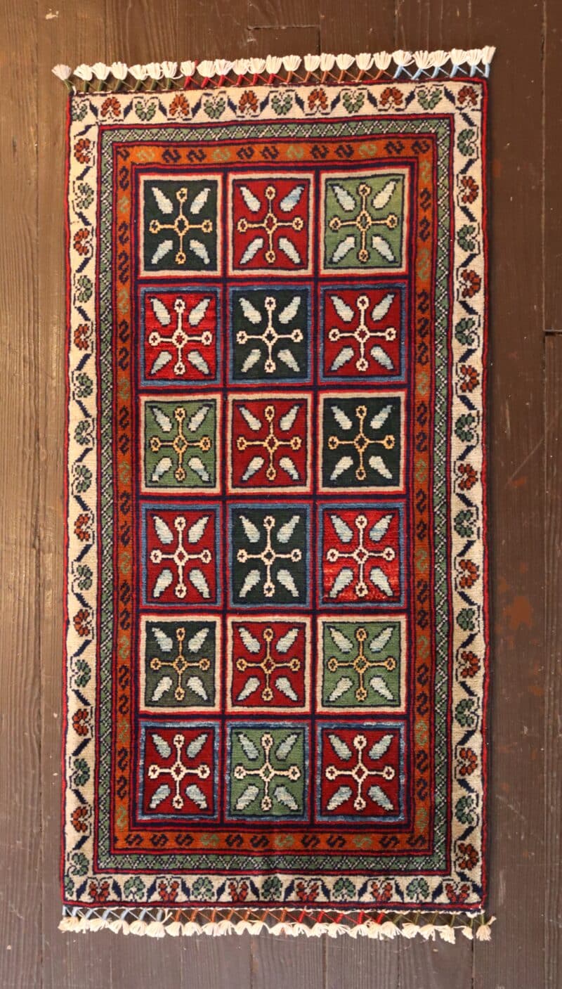 Hand-Knotted Garden Panel Gabbeh Wool Rug