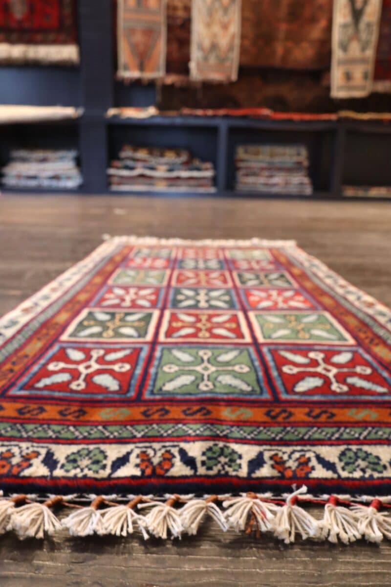 Hand-Knotted Garden Panel Gabbeh Wool Rug