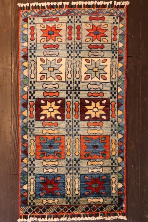 Hand-Knotted Geometric Tribal Kazak Rug