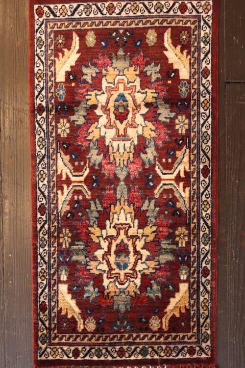 Hand-Knotted Heriz Bold Geometric Wool Rug
