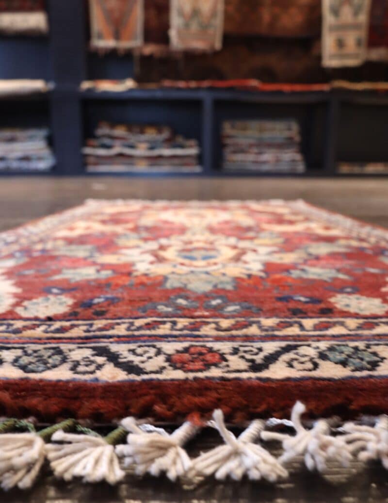 Hand-Knotted Heriz Bold Geometric Wool Rug