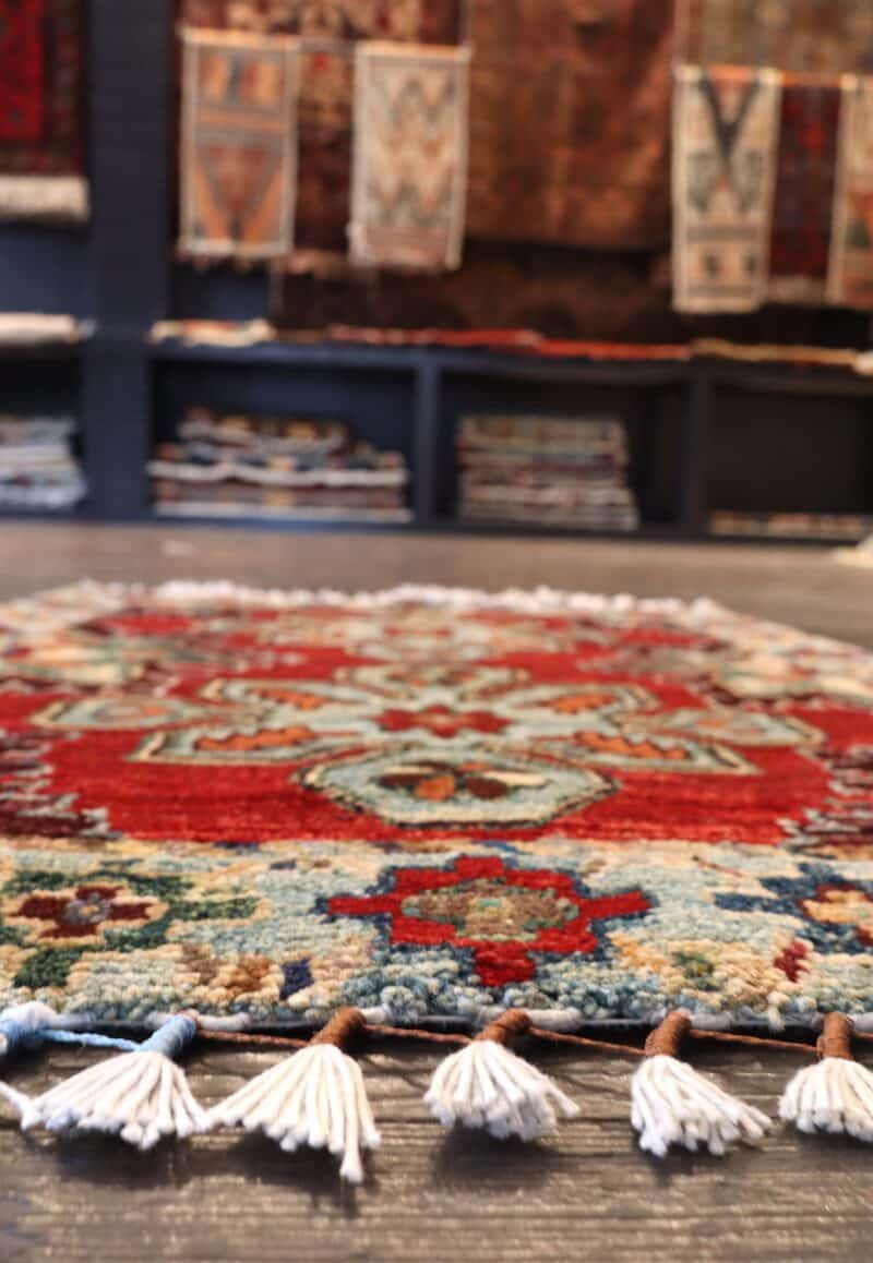 Hand-Knotted Heriz Medallion Design Wool Rug