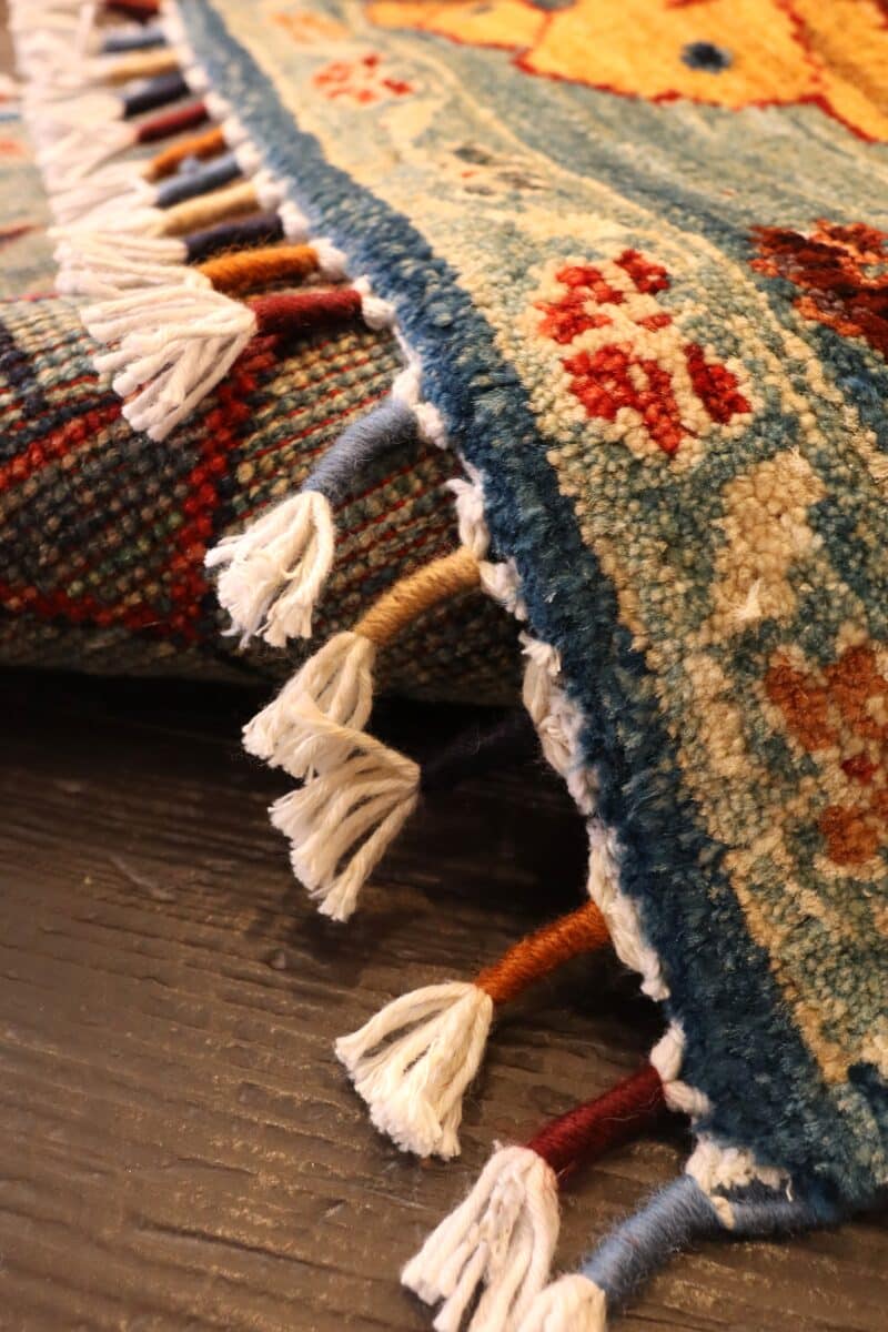 Hand-Knotted Kazak Style Wool Rug