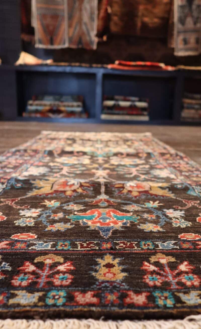 Hand-Knotted Persian Botanical Wool Runner