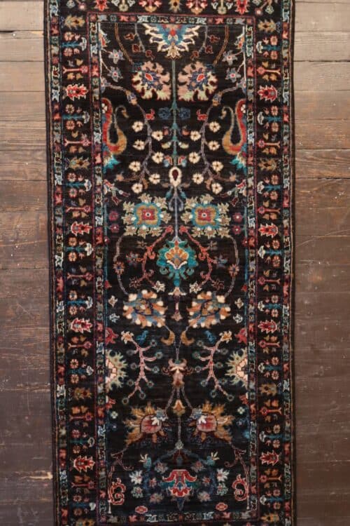 Hand-Knotted Persian Botanical Wool Runner