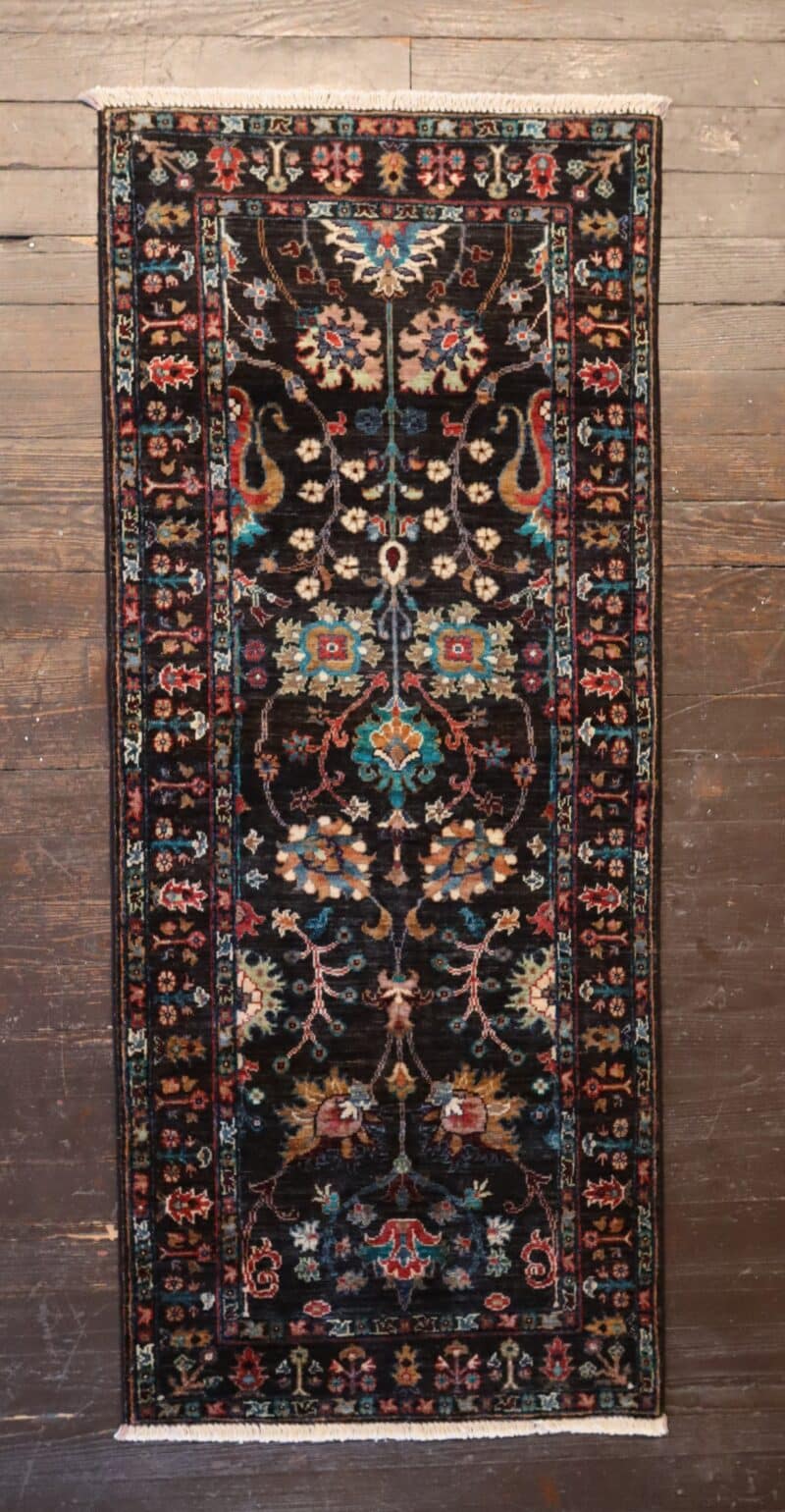 Hand-Knotted Persian Botanical Wool Runner