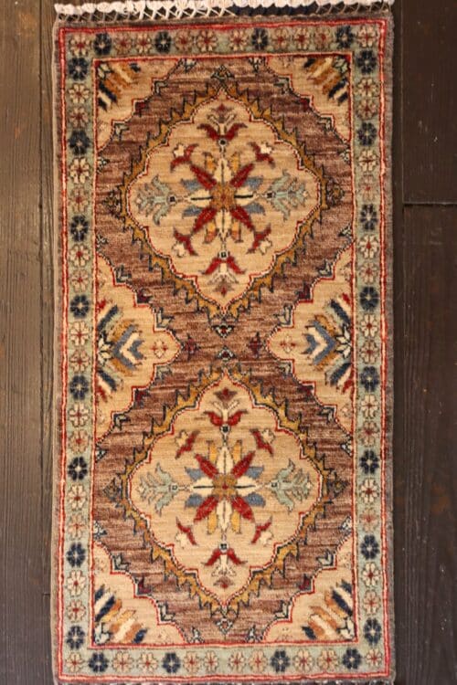 Hand-Knotted Persian Twin Medallion Wool Rug