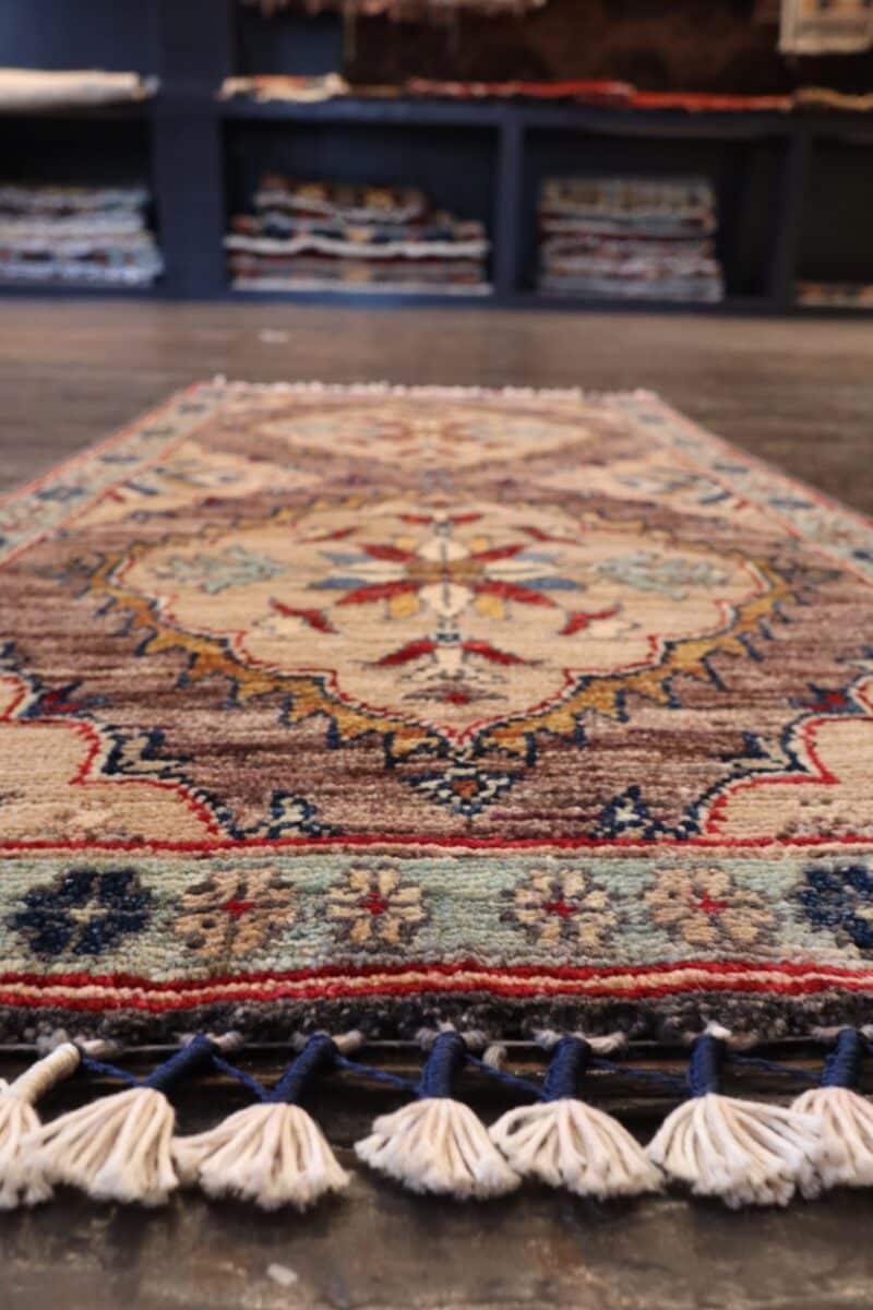 Hand-Knotted Persian Twin Medallion Wool Rug