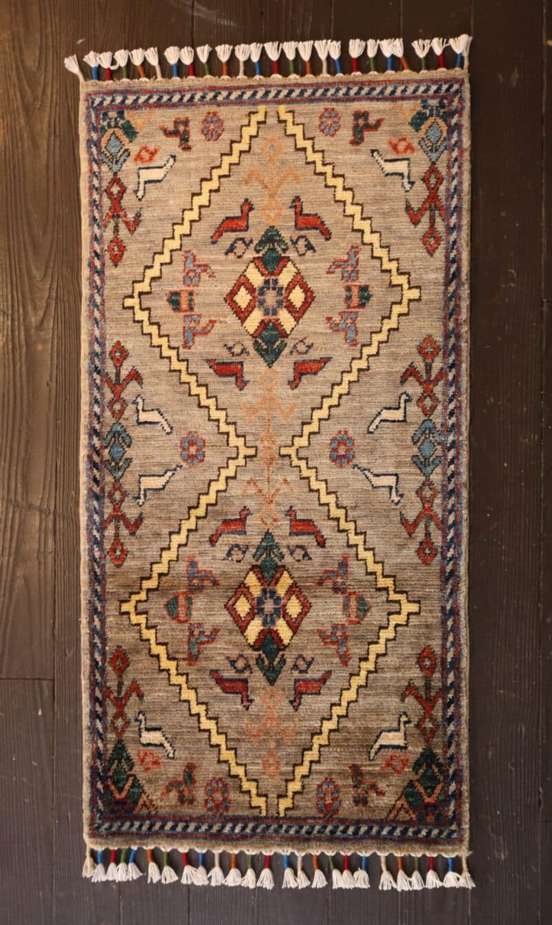 Hand-Knotted Shiraz Tribal Wool Rug
