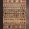 Hand-Knotted Tribal Colorful Striped Design Wool Rug