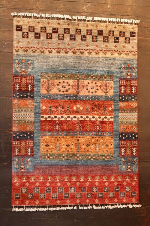 Hand-Knotted Tribal Gabbeh Wool Rug