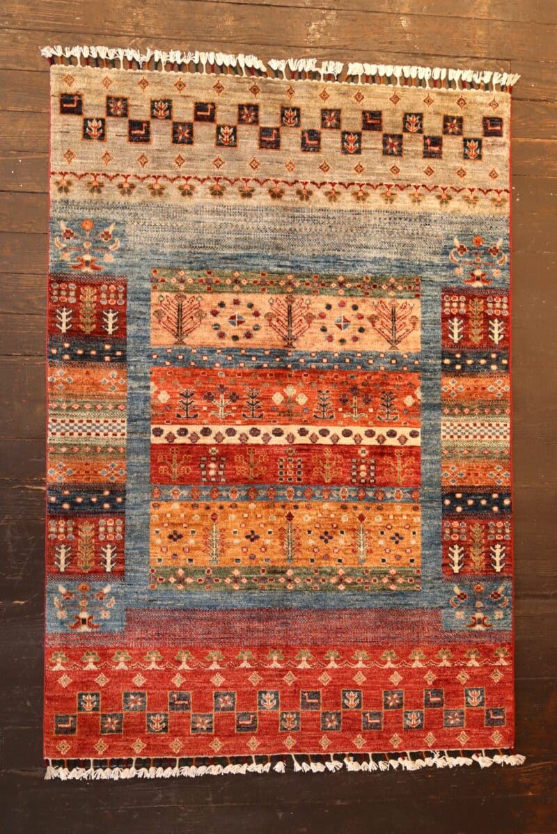 Hand-Knotted Tribal Gabbeh Wool Rug