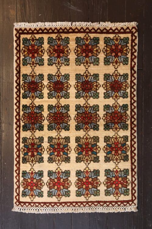 Hand-Knotted Turkmen Bokhara Wool Rug
