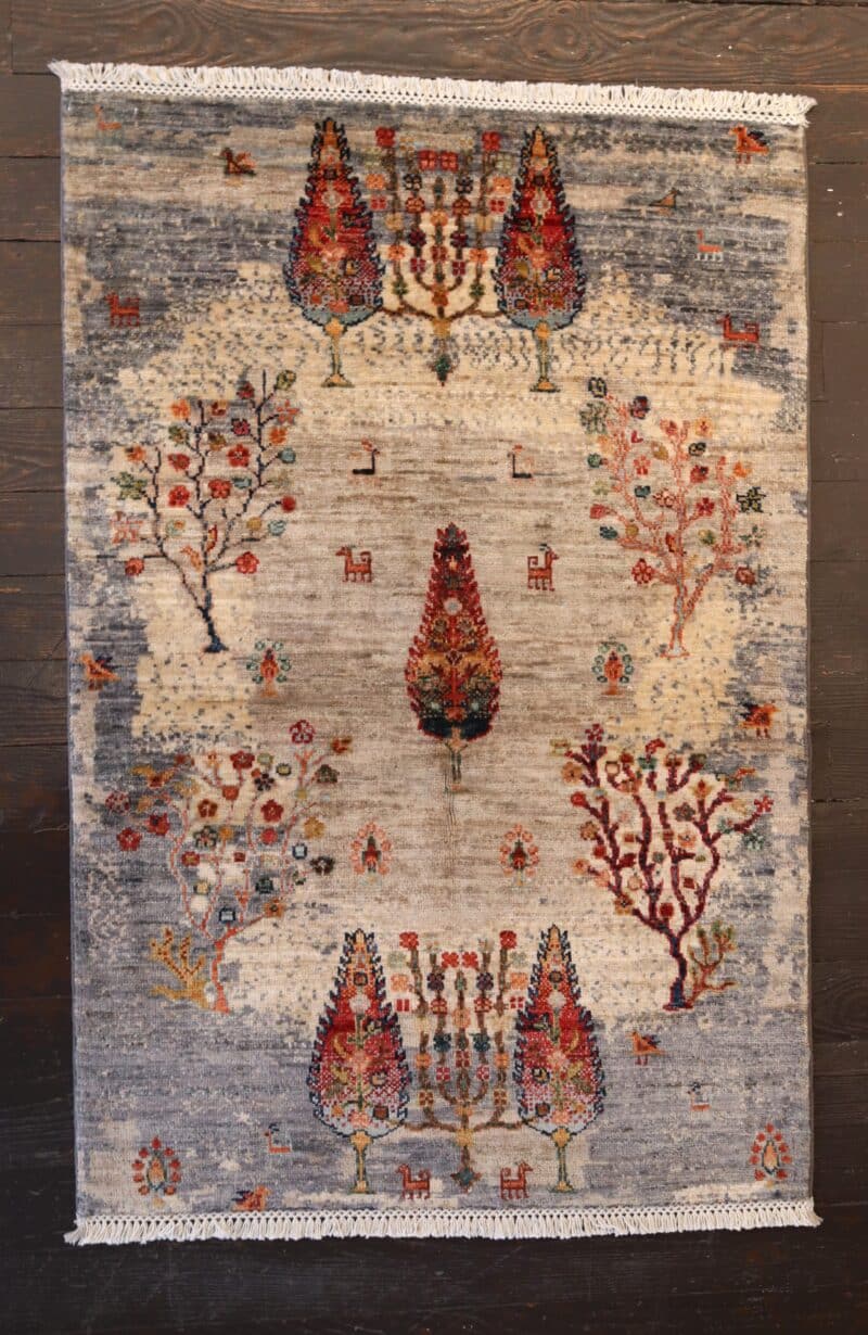 Hand-knotted Afghan Gabbeh Wool Rug