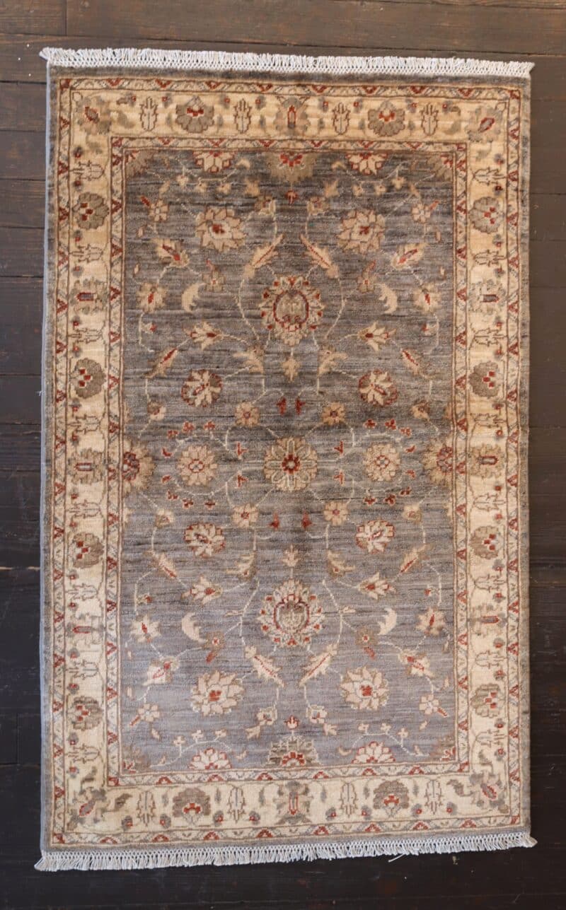 Hand-knotted Floral Ziegler Wool Rug