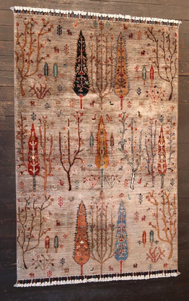 Hand-knotted Gabbeh Tree of Life Wool Rug