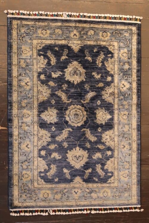 Hand-knotted Navy Ziegler Wool Rug