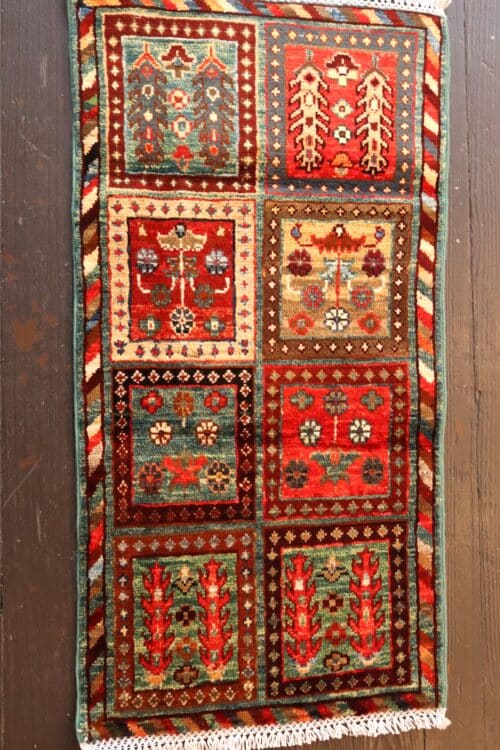 Handknotted Garden Panel Wool Rug