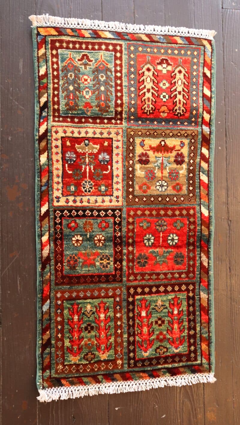 Handknotted Garden Panel Wool Rug