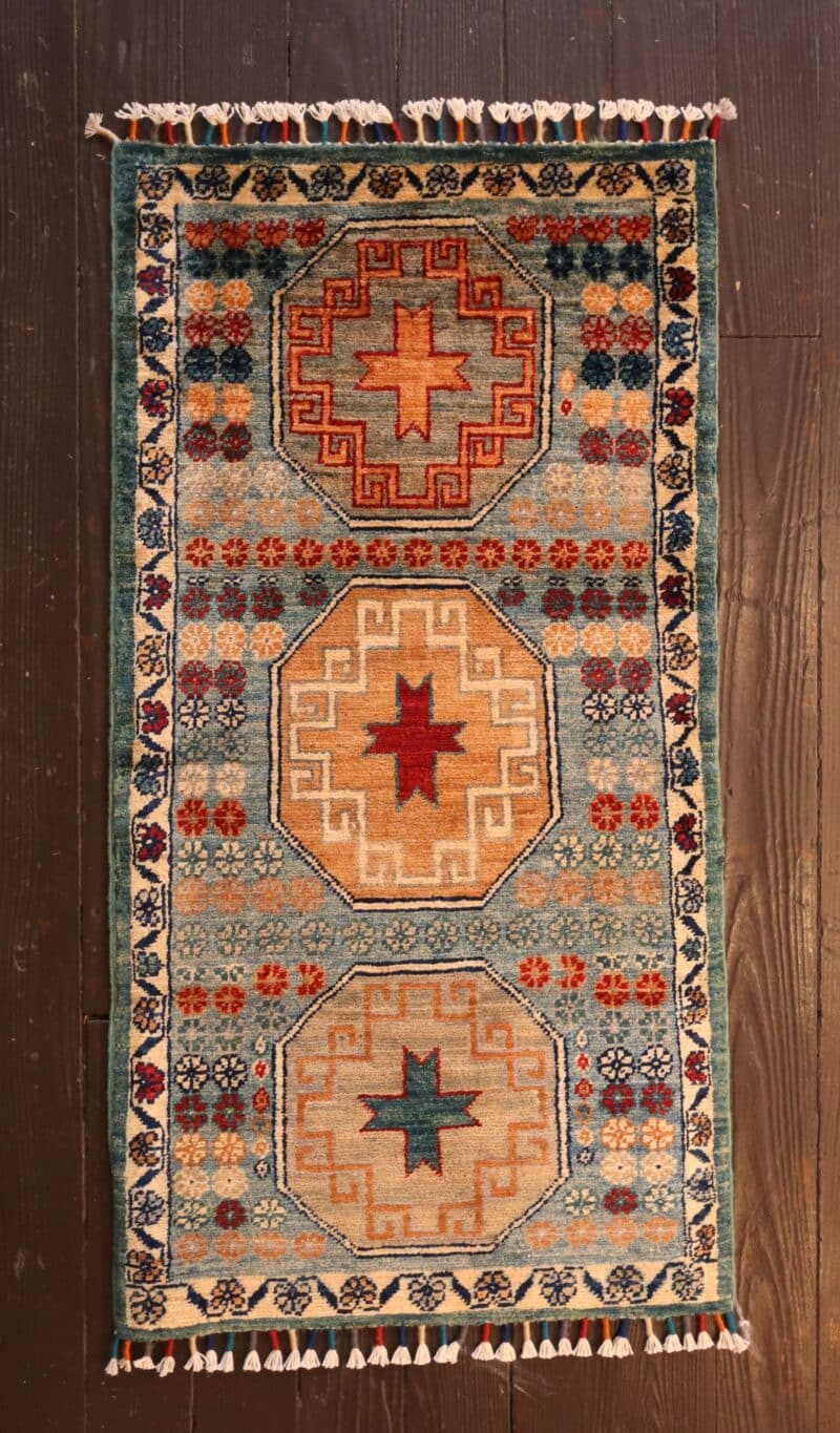 Octagonal Medallion Kazak Wool Rug